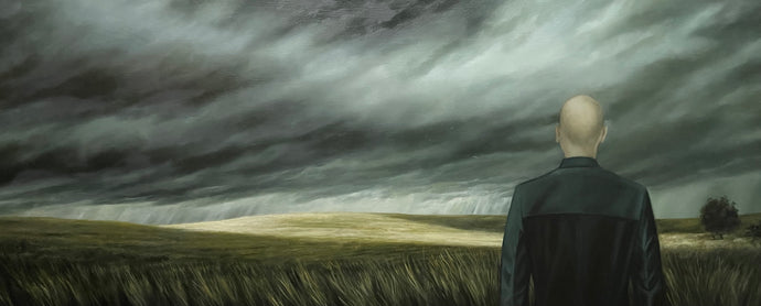 - Armando de la Garza - Torre de Babel: Autorretrato Espalda.