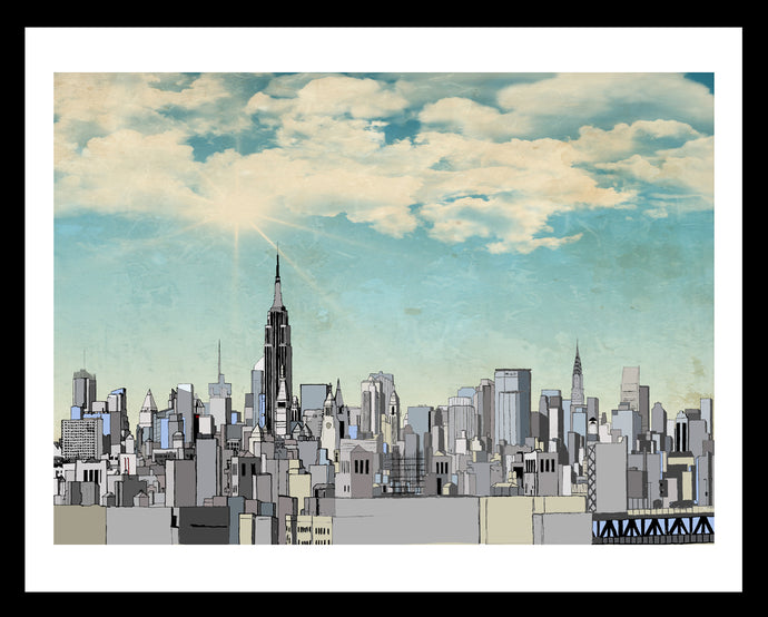 Manhattan Blue Sky, New York City.