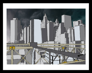 Manhattan Storm Illustration, New York City